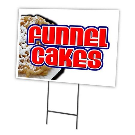 SIGNMISSION Funnel Cakes Yard Sign & Stake outdoor plastic coroplast window, C-1216 Funnel Cakes C-1216 Funnel Cakes
